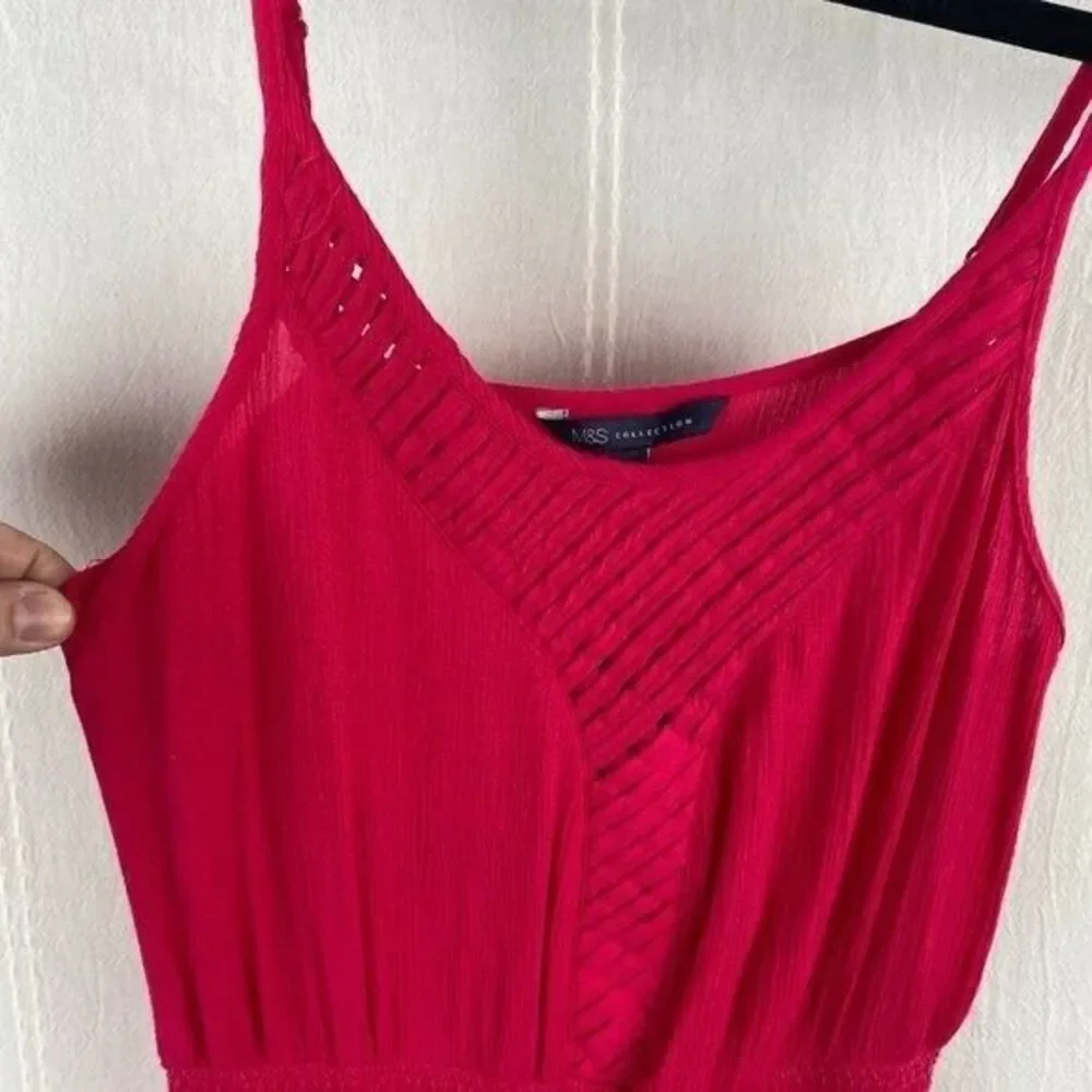 Marks & Spencer M&S Collection Hot Pink Sleeveless Flowy Beach Dress Size 6 - Picture 3 of 10
